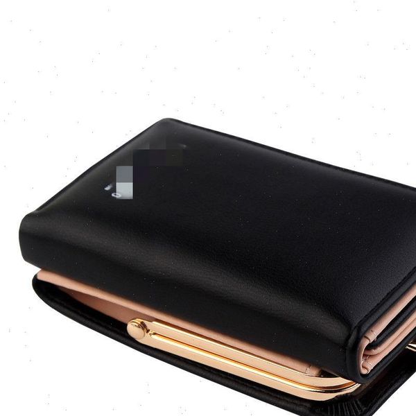 

cute women wallet pu leather ladies simple bifold small zipper handbag purse lovely money card holder, Red;black