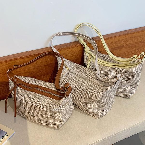 

evening bags women's fashion canvas shoulder bag designer casual underarm handbag women soft-faced zipper woman crossbody