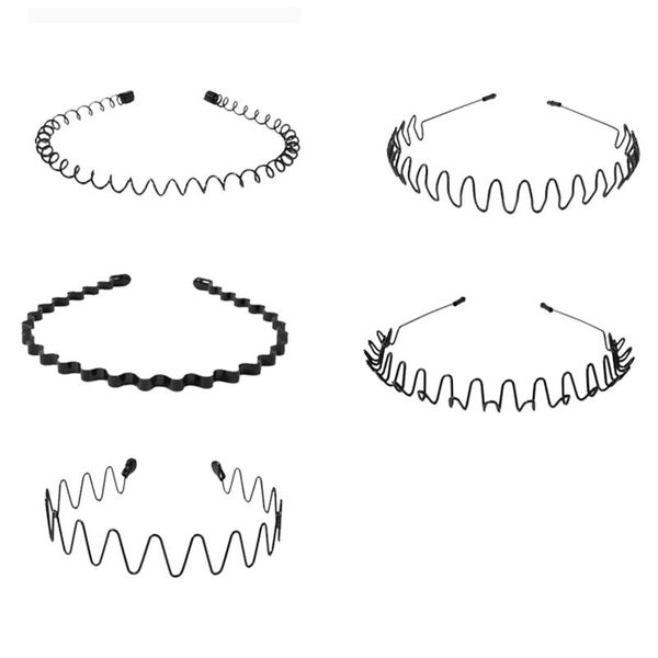 Клипы для волос Barrettes Корейская дикая унисексная повязка на голове черная волнистая железная металлическая проволока