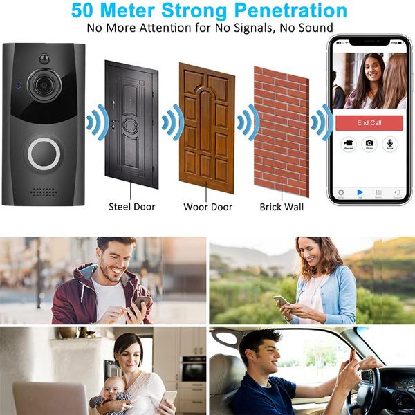 

doorbells smart doorbell wifi ir video intercom deurbel deurtelefoon camera alarm draadloze beveiliging