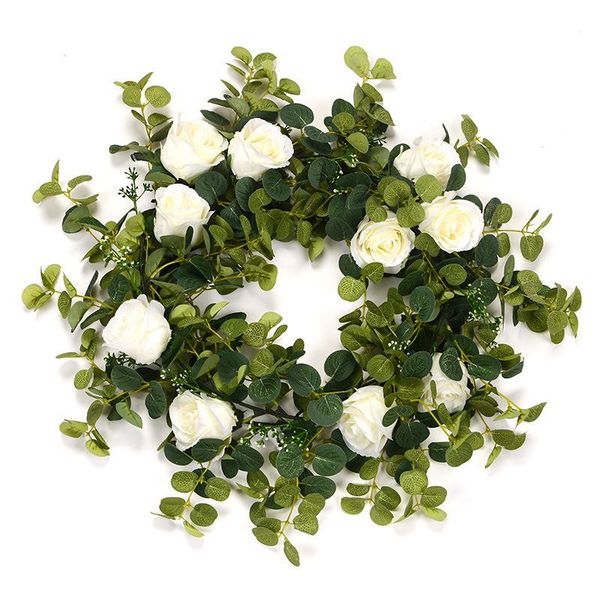 

decorative flowers & wreaths eucalyptus vines fake peony rose artificial garland vintage hanging plant for wedding arch door party decor