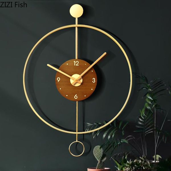 

creative round metal wall clock living room background decoration ornaments quartz hollow crafts gift home clocks