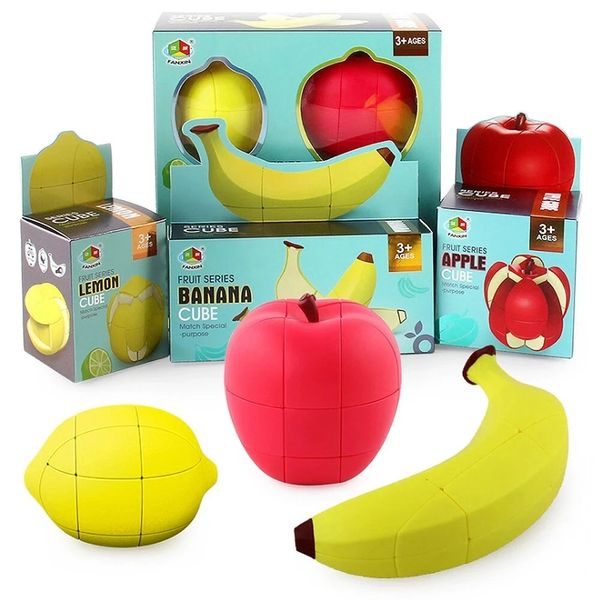 Frutas Estranha-forma Mágica Cubo Limão Alta Velocidade Cubo Profissional Aprendizagem Educação Educação Puzzle Brinquedos Jogo Presentes Para Crianças - Amarelo