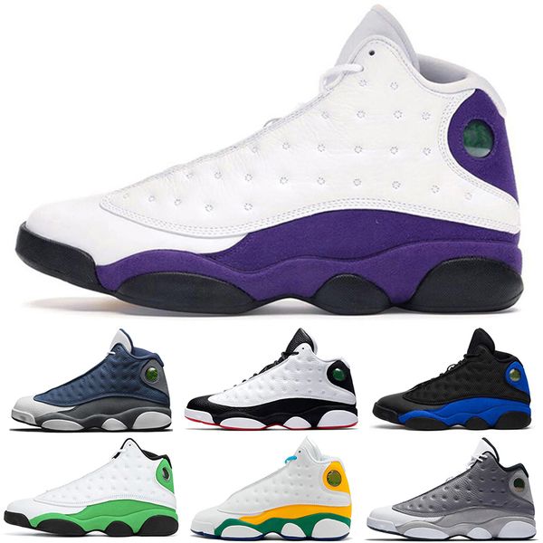 

original men basketball shoes 13s atmosphere grey aurora green black cat bred chicago court purple flint he got game hyper royal trainers sn
