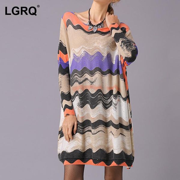 

women's sweaters [lgrq] knitting print elasticity sweater vest loose fit round neck women pullovers fashion tide autumn winter 2021 19d, White;black