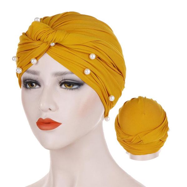 

ethnic clothing 2021 muslim cotton hijab caps solid pearl wrap female turban bonnet arab headdress inner cap islamic head cover for women, Red