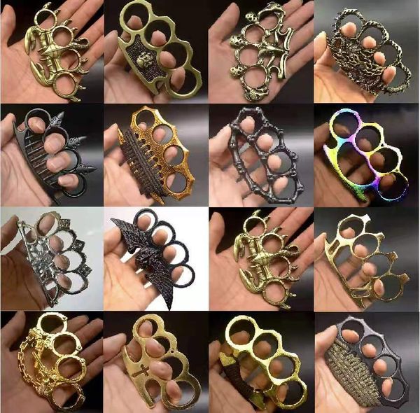 

glass fiber alloy finger tiger four finger self defense weapon iron brass knuckle four finger hand brace lifesaving metal ring self defense