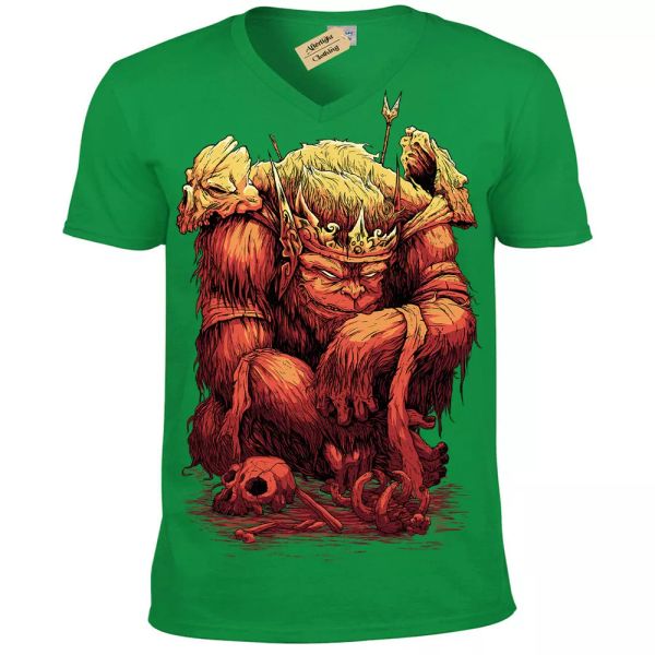 

orco jefe camiseta d&d goblin trol ogro rey hombre cuello en v, White;black
