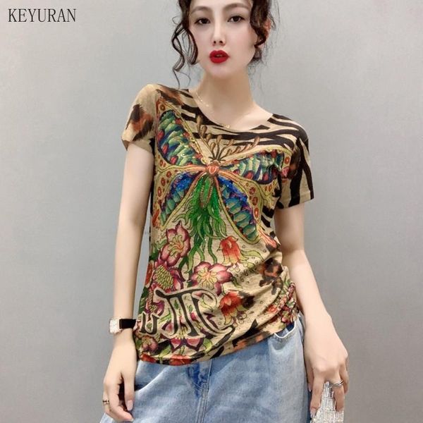 

women t-shirts casual harajuku painted printed tee summer female t shirt short sleeve for clothing women's t-shirt, White