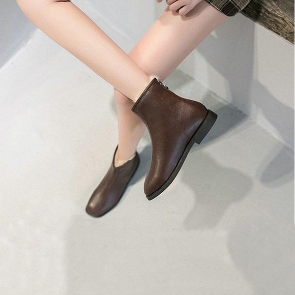 

boots women shoes warm comfortable fashion heels heel platform all-match booties woman winter boot enkel laarsjes dames-126, Black