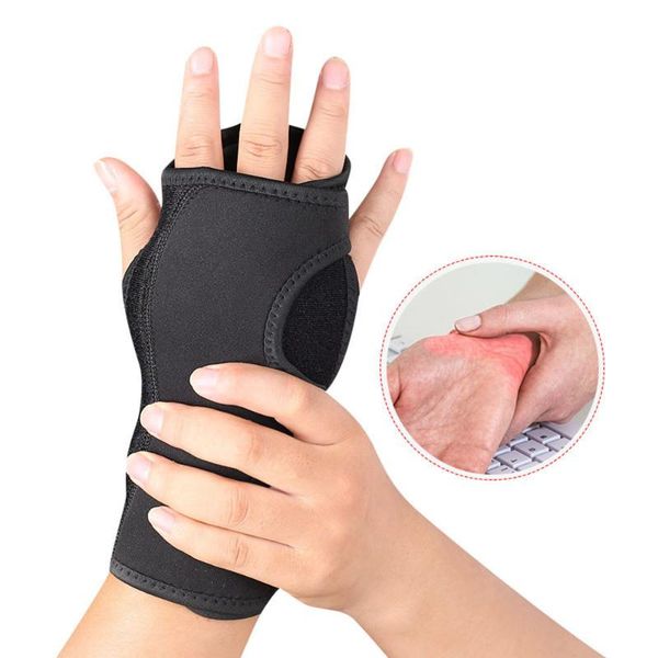 

wrist support 1pc adjustable brace for men women pain relief, Black;red