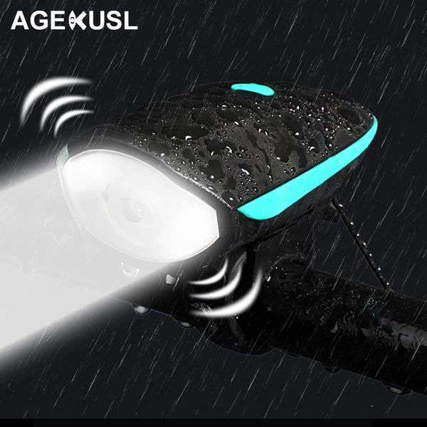 

in 1 waterproof bicycle lights bike bell horn usb charging cycling headlight electric 140 db accessories