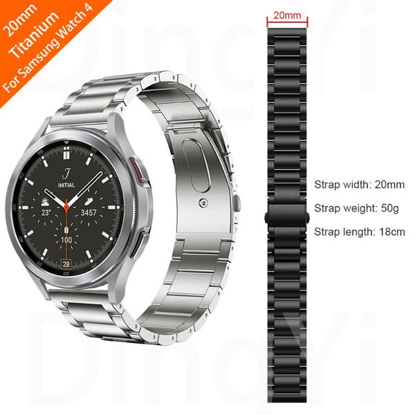 

watch bands titanium plating strap for samsung galaxy 4 classic 46mm 42mm/galaxy watch4 44mm 40mm band metal stainless steel watchband, Black;brown
