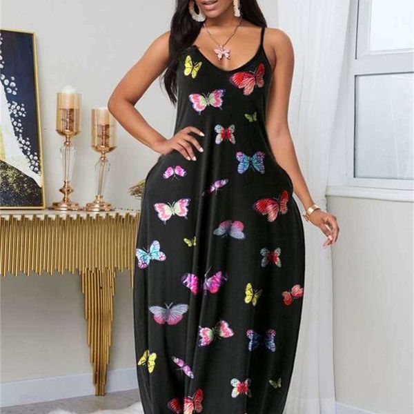 

women's ly9256 casual dresses fashion butterfly pattern digital print dress, Black;gray
