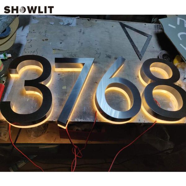 

other door hardware 10'' four individual custom house numbers outdoor led backlit number for el black painted finish
