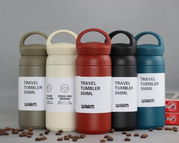 

water bottles portable termos bottle tea coffee cup 350ml double wall stainless steel vacuum flasks