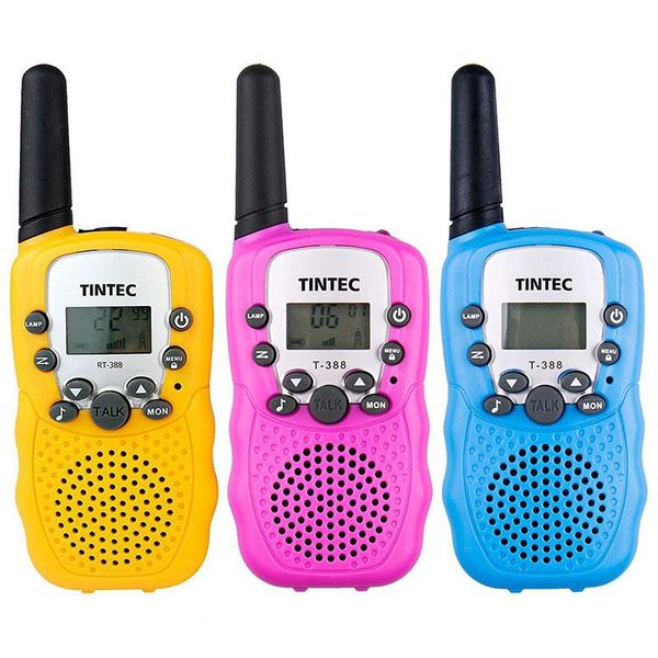 

walkie talkie 3pcs/set for children blue pink yellow wireless call kids outdoor sports christmas gift