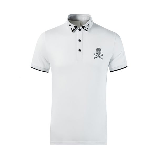 

tee shirt shirt brand polo shirt men turn-over collar short sleeve slim casual clothing fashion breathable business men's polos, White;black