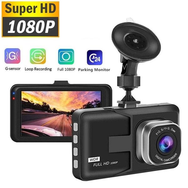 

inch dash cam car dvr video recorder hd 1080p cycle recording night vision wide angle driving dashcam registrar dvrs