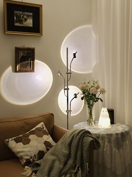 

floor lamps atmosphere lamp bedroom creative network red light shadow living room projection designer ins decorative table