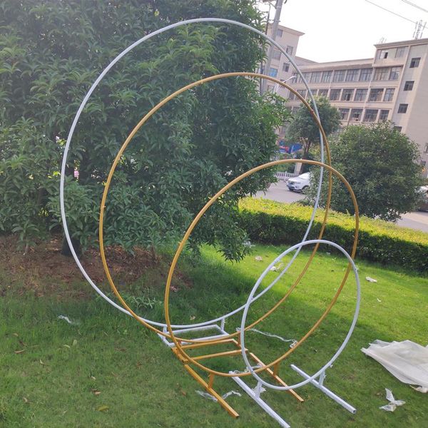 

party decoration circle wedding arch background wrought iron shelf decorative props diy round flower with frame