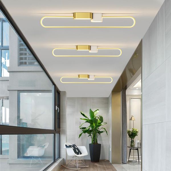 

ceiling lights simple modern led light black/gold indoor lamp for living room bedroom aisle corridor cloakroom home lighting