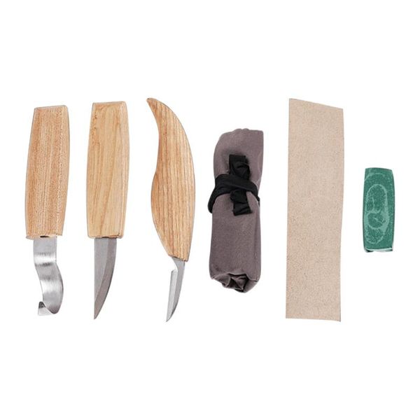 

professional hand tool sets stainless steel 5pcs diy art craft carving tools chisel hook woodworking spoon knife sculptural + whetstone