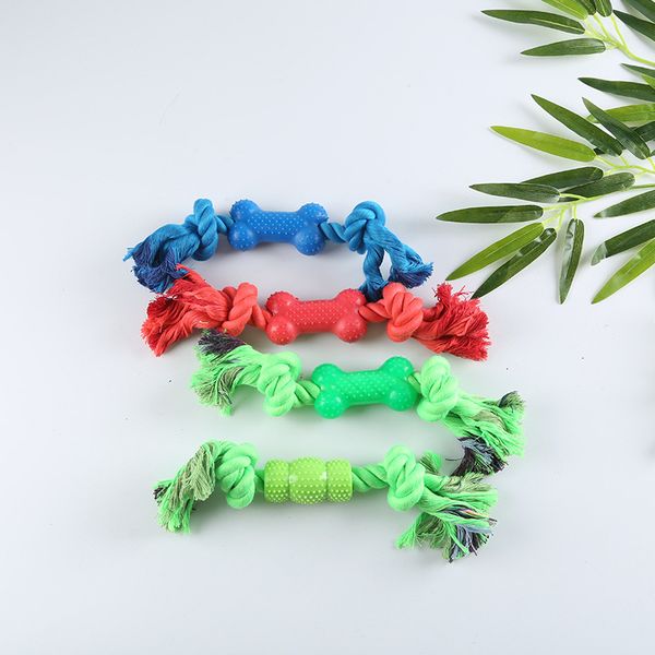 

cotton rope pet toy dog molar suppli cotton double knot bone