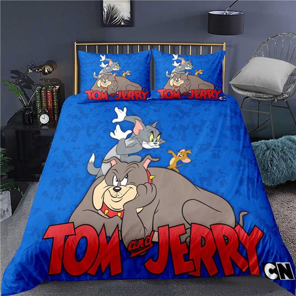 

cartoon cat and mouse 3d printing colorful bedding sets duvet cover-84