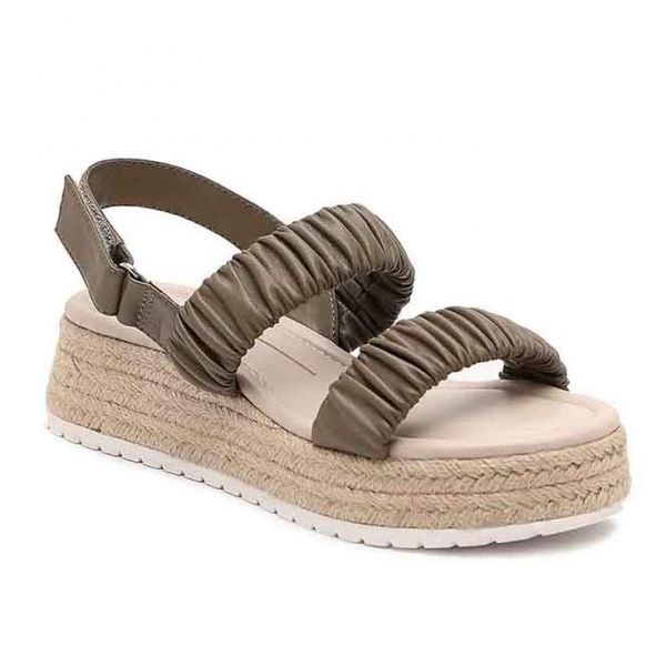 

women wegdes sandals straw weaving leather beach shoes for ladies summer casual pleated slipper female comfort outdoor, Black