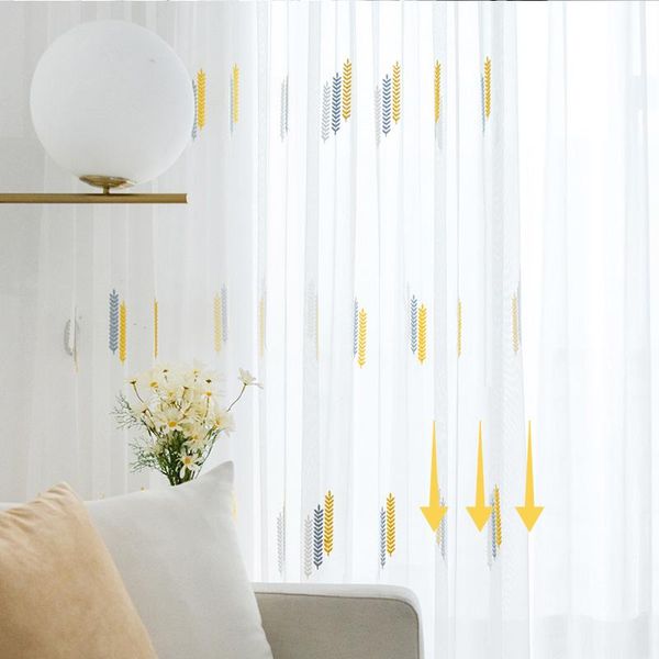 

curtain & drapes embroidery tulle window curtains for living room geometry sheer bedroom voile blind finished 472