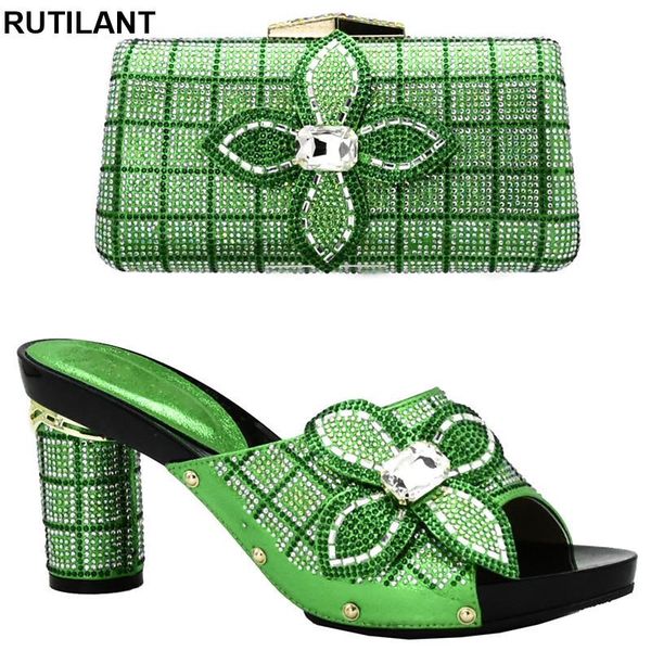 

dress shoes ladies italian and bag set decorated with rhinestone african sets 2021 bags for women, Black