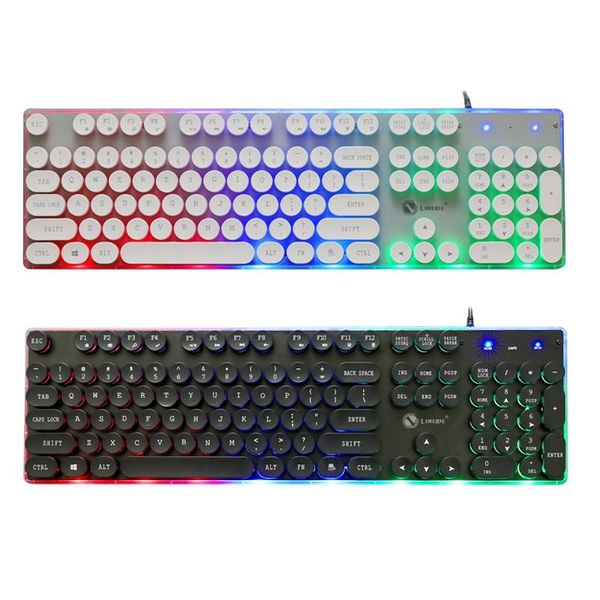 

keyboards limeide gk102 gaming keyboard wired luminous waterproof 104keys plug and play mechanical for office game