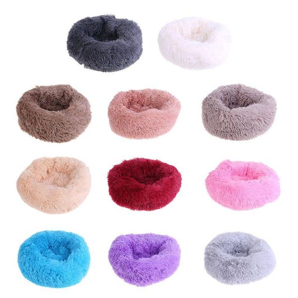 

pet dog cat bed kennel round lounger sofa nest soft plush pads sleeping cushion kennels & pens