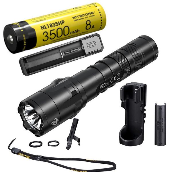 

flashlights torches nitecore p20 v2 vision high performace tactical xp-l2 v6 led max 1100lm beam throw 222 meter outdoor sports t