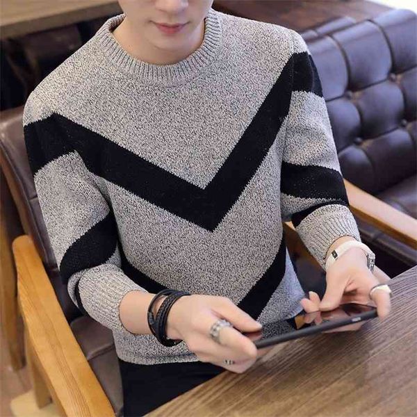 

korea grey sweaters and men long sleeve knitted winter pullovers homme warm navy coat est 210820, White;black
