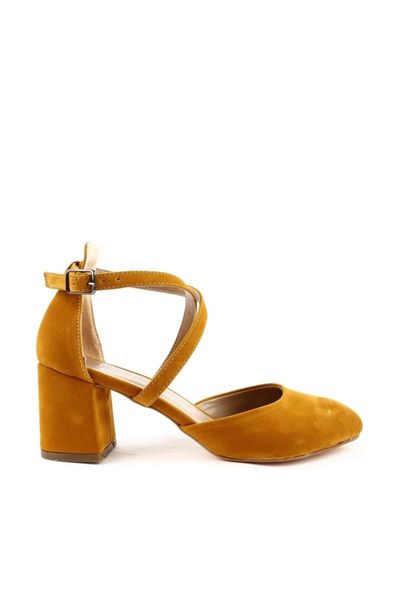 

mustard suede women 's heels shoes 627-301-578 dress, Black