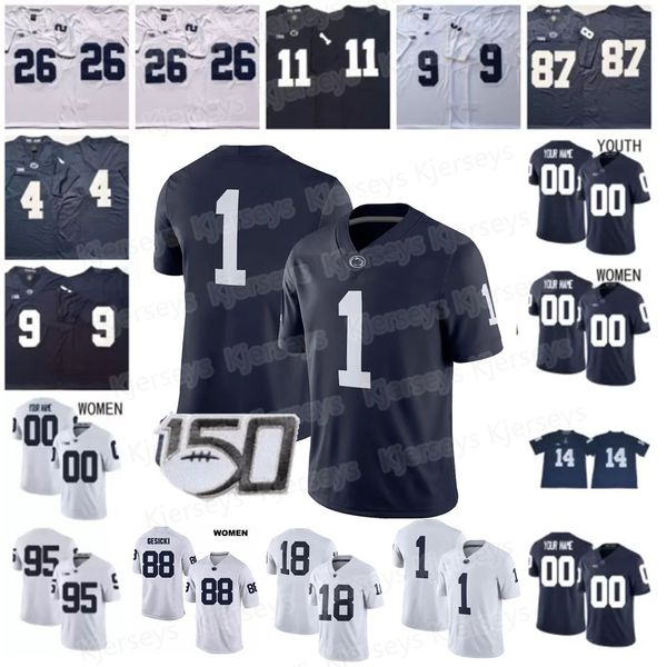 

custom penn state nittany football jersey 14 sean clifford devyn ford jahan dotson barkley pat freiermuth lamont wade brandon smith adisa is, Black;red