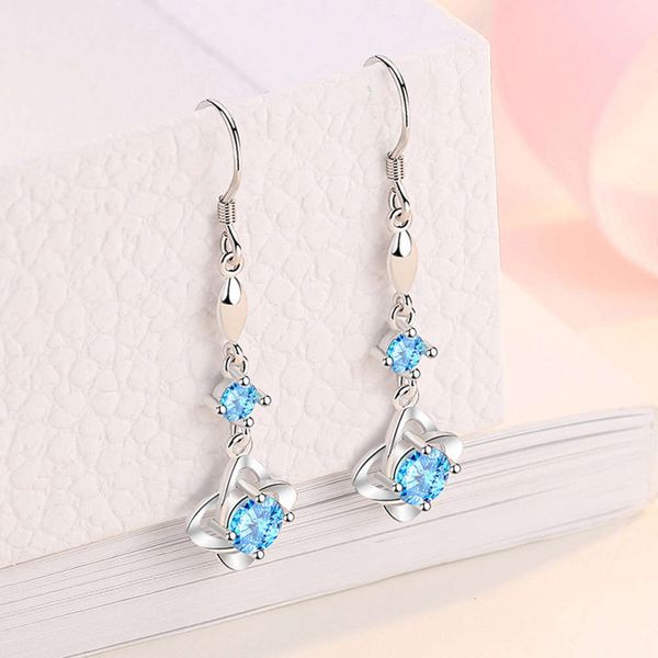 

women's clover simple temperament earrings 2021 new fashion, Black