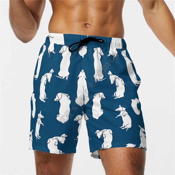 

men's shorts plstar cosmos summer fashion dachshund 3d printed male/female streetwear casual cool 07, White;black