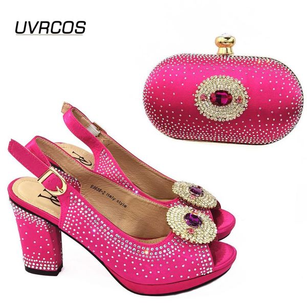

dress shoes 2021 arrival italian design high heel fashion african nigerican style women and bag set in roes red color, Black