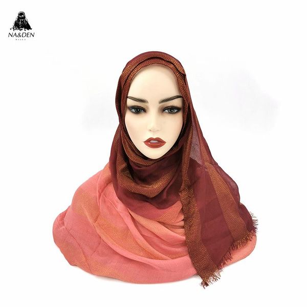 

plain shimmer silver glitter cotton scarf ombre scarves muslim hijab gradient women long shawl wrap headband 190*70cm, Blue;gray