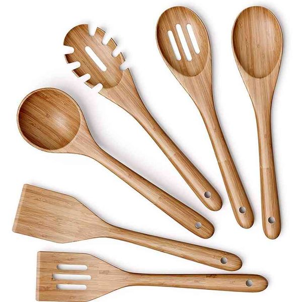 

pressure 6 spoon shovel sets side of bamboo utensils set home kitchen cooking hot