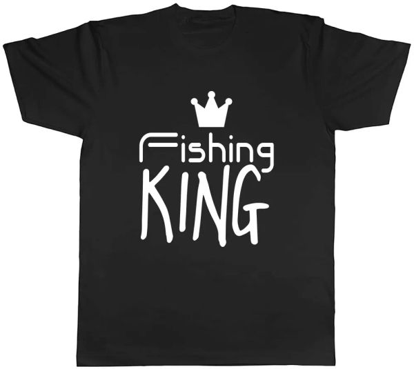 

fishing king mens t-shirt tee, White;black