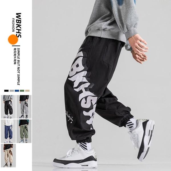 

men's pants autumn 2021 men fashion harem loose printed casual trousers, Black