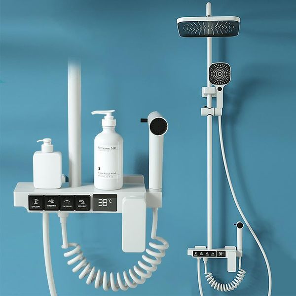 

bathroom shower sets white thermostatic digital display faucet rain bidet spout taps bathtub mixer set