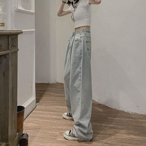 

high waist clothes women jeans wide leg denim clothing blue streetwear vintage quality woman fashion harajuku straight pants
