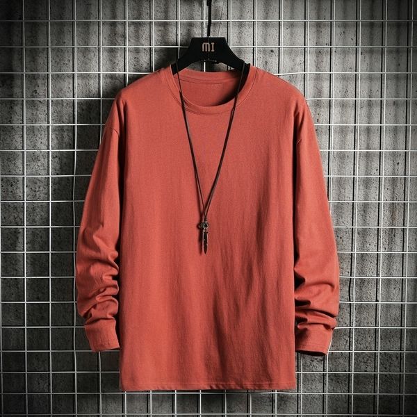 

acq long sleeve t-shirts) - men's 2021 spring and autumnsolid color base fashion men's cotton t-shirt public version, White;black