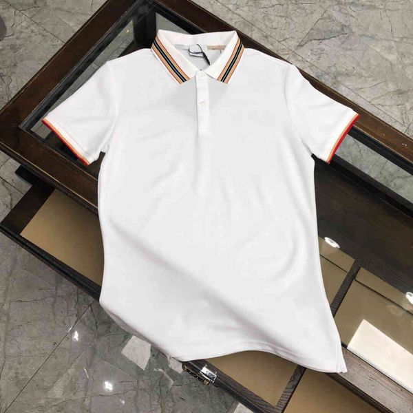 

2021.3.18 arrival spring fashion high cotton men print casual polo short sleeve tshirt asian size m-3xl black and white color, White;black