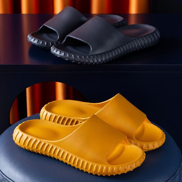 

slippers soft bottom non-slip women indoor floor flat shoes super home men bath lovers, Black